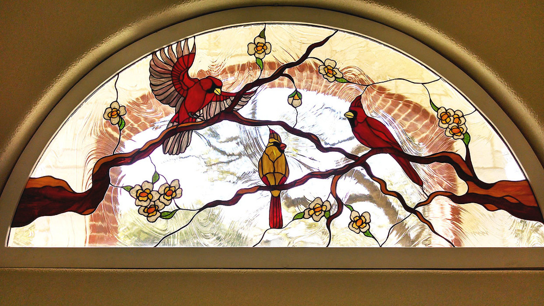 Stained Glass Cardinal Spring Texas Colors Stained Glass Studio